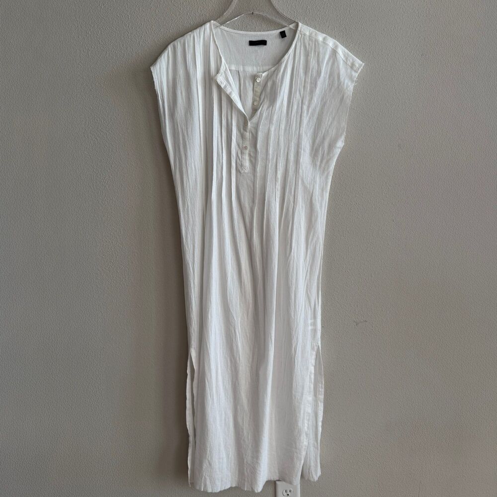 ATM Cotton Gauze Caftan Shift Dress Sz S Cover Up Resort Wear Beach